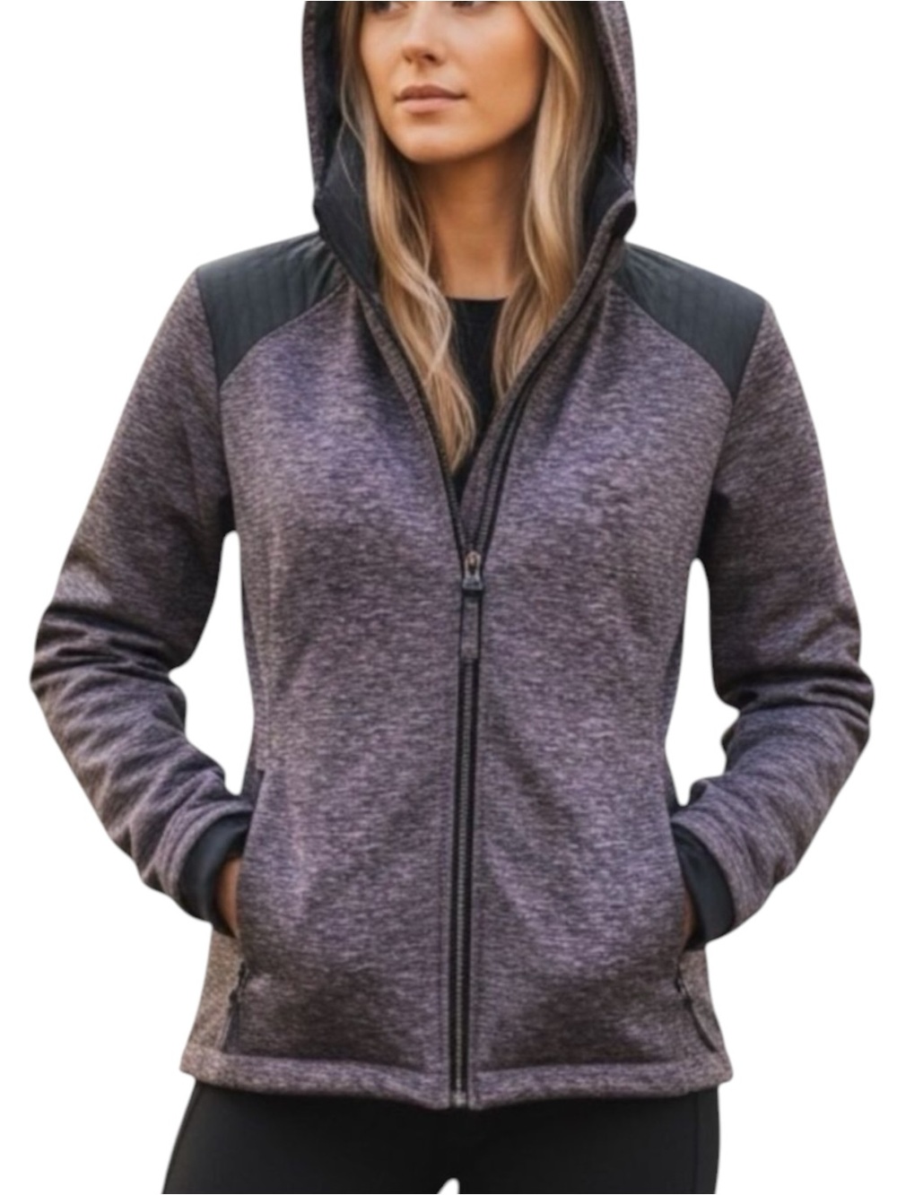 Free Country Pink Gray GorpCore Hooded Jacket NWOT Size M Feminine